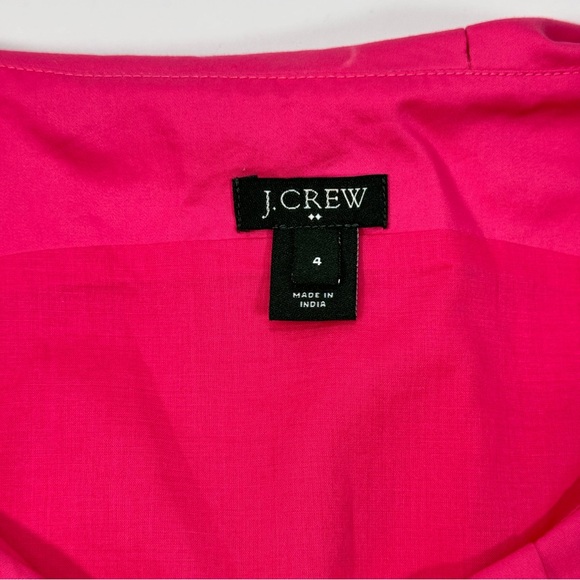 J. Crew Women's Pink Fuchsia Dress Size 4 Ruffle Casual Summer Wedding Dinner - Picture 3 of 4